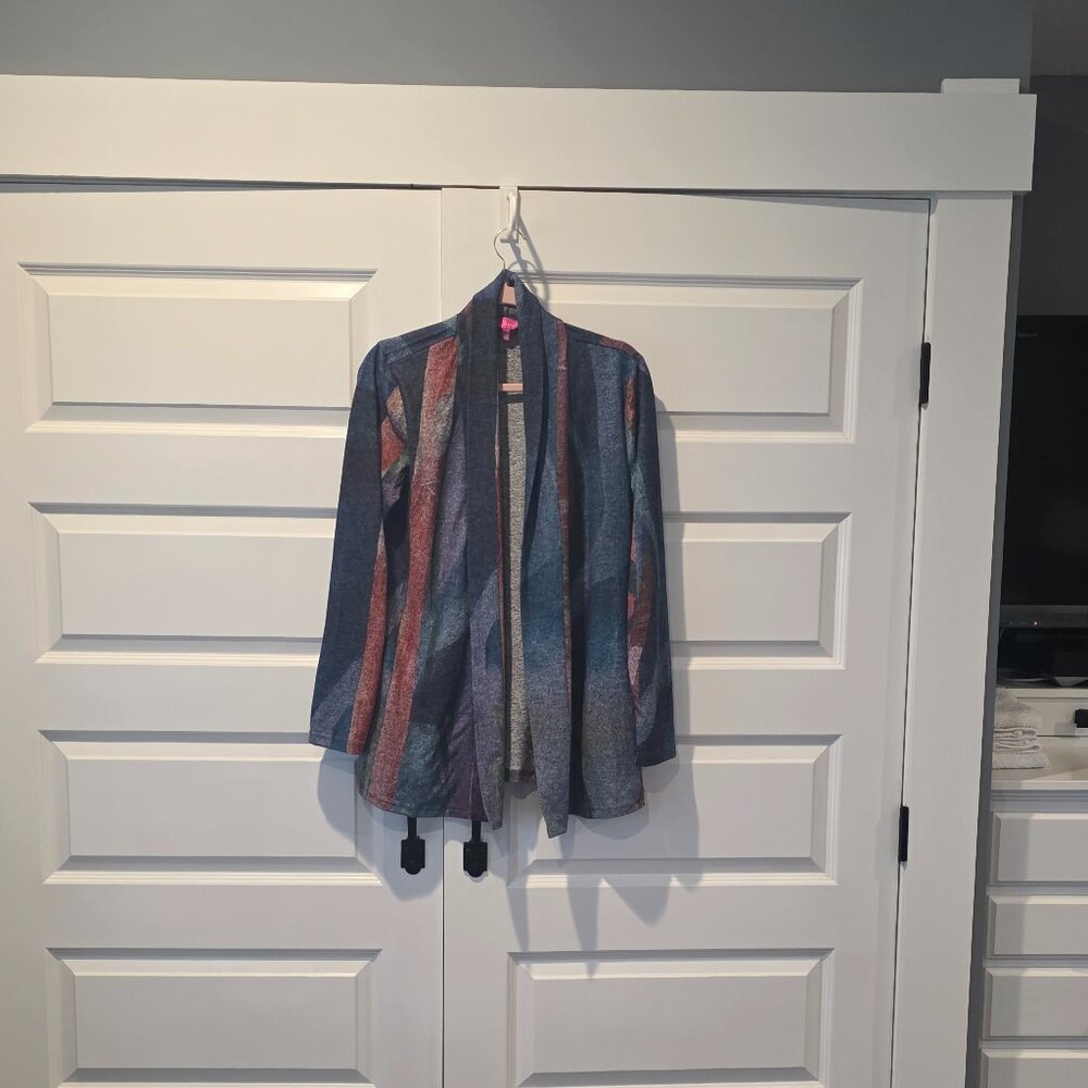 NWT: Claire Dejardins Open Front Art Deco Sweater Size M